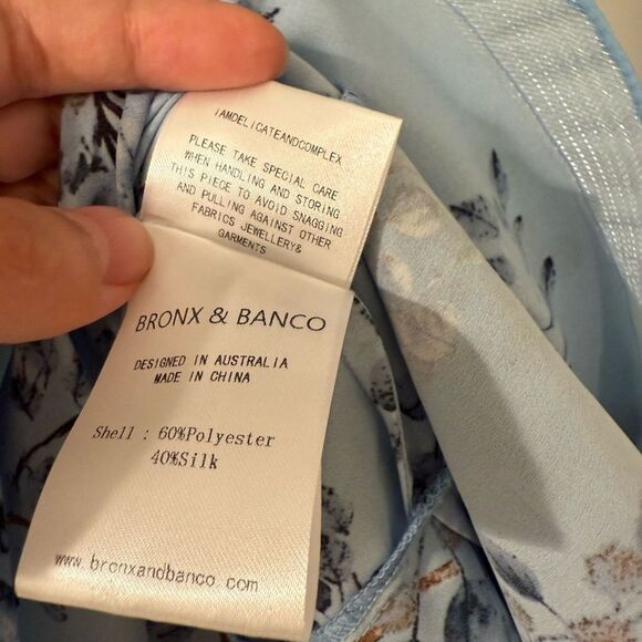 NWOT BRONX ADN BANCO BEDOUIN BLUE POPPY SHORT DRESS Floral Wrap Dress - Picture 11 of 15